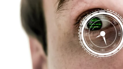 Poster - Animation of clock moving over eye