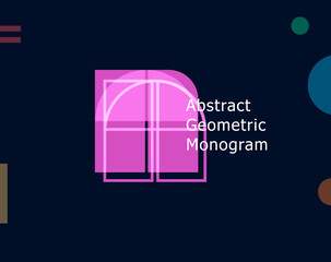 Aufkleber - Abstract geometric letter N graphic concept. Color unusual shape for logo and monogram design template. Bauhaus or Memphis style geometric symbol. Vector illustration.