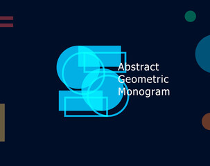 Aufkleber - Abstract geometric letter S graphic concept. Color unusual shape for logo and monogram design template. Bauhaus or Memphis style geometric symbol. Vector illustration.