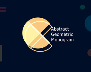 Aufkleber - Abstract geometric letter C graphic concept. Color unusual shape for logo and monogram design template. Bauhaus or Memphis style geometric symbol. Vector illustration.