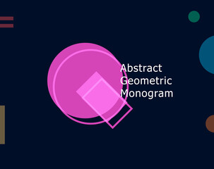 Aufkleber - Abstract geometric letter Q graphic concept. Color unusual shape for logo and monogram design template. Bauhaus or Memphis style geometric symbol. Vector illustration.