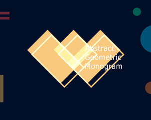 Aufkleber - Abstract geometric letter W graphic concept. Color unusual shape for logo and monogram design template. Bauhaus or Memphis style geometric symbol. Vector illustration.