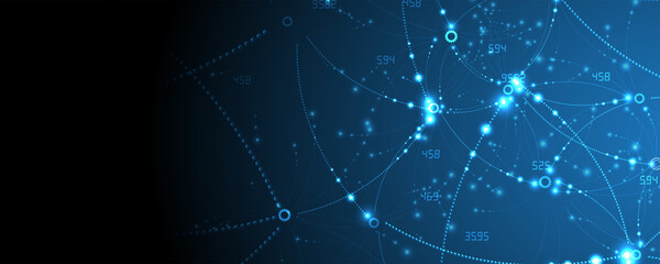 Neural network concept. Connected cells with links. High technology process. Abstract background