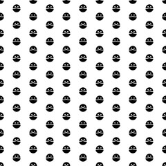 Poster - Square seamless background pattern from geometric shapes. The pattern is evenly filled with big black masked face symbols. Vector illustration on white background