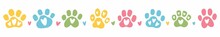 Vector Children's Pattern Of Hand-drawn Paw Prints Of Cats And Dogs