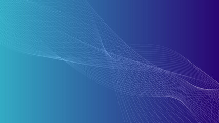 Poster - Abstract futuristic wavy stripes. Abstract curved lines on a blue gradient background. Vector.