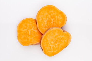 Wall Mural - Sweet potato on the white background.