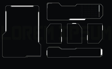 Poster - Futuristic Vector HUD Interface Screen Design. Digital callouts titles. HUD UI GUI futuristic user interface screen elements set. High tech screen for video game. Sci-fi concept design.	