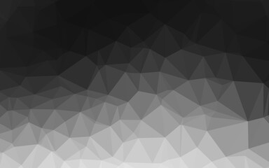 Poster - dark silver, gray vector polygonal template.