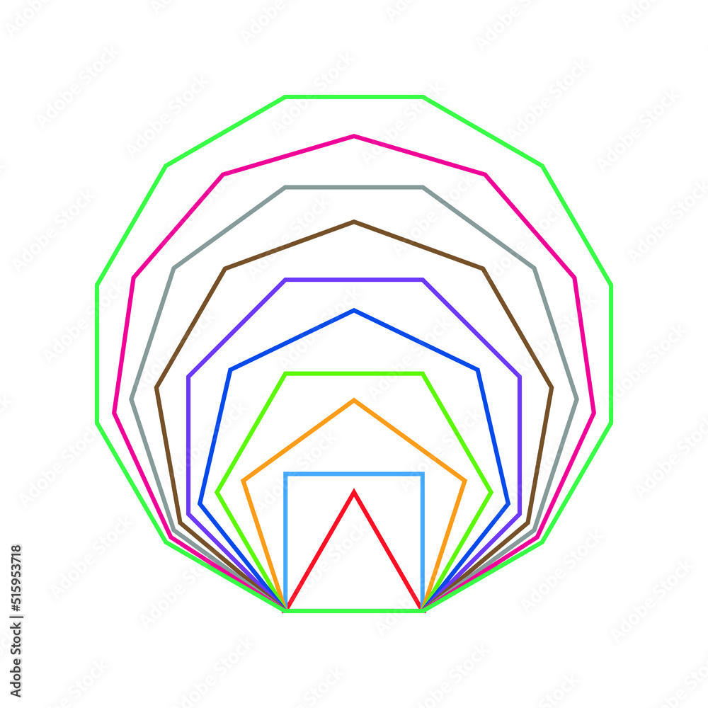 Vetor types of regular polygons. polygons with equal sides and angles ...