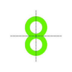 Sticker - Symmetry Lines in eight number