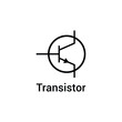 electronic symbol of transistor vector illustration