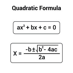 Wall Mural - Solving a quadratic equation formula in mathematics