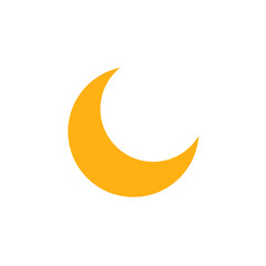 Poster - yellow crescent moon icon vector illustration