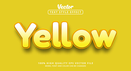 Poster - Yellow text is styled with a combination of bright light yellow color and deep gloss effect that creates a shimmering color editable text effect