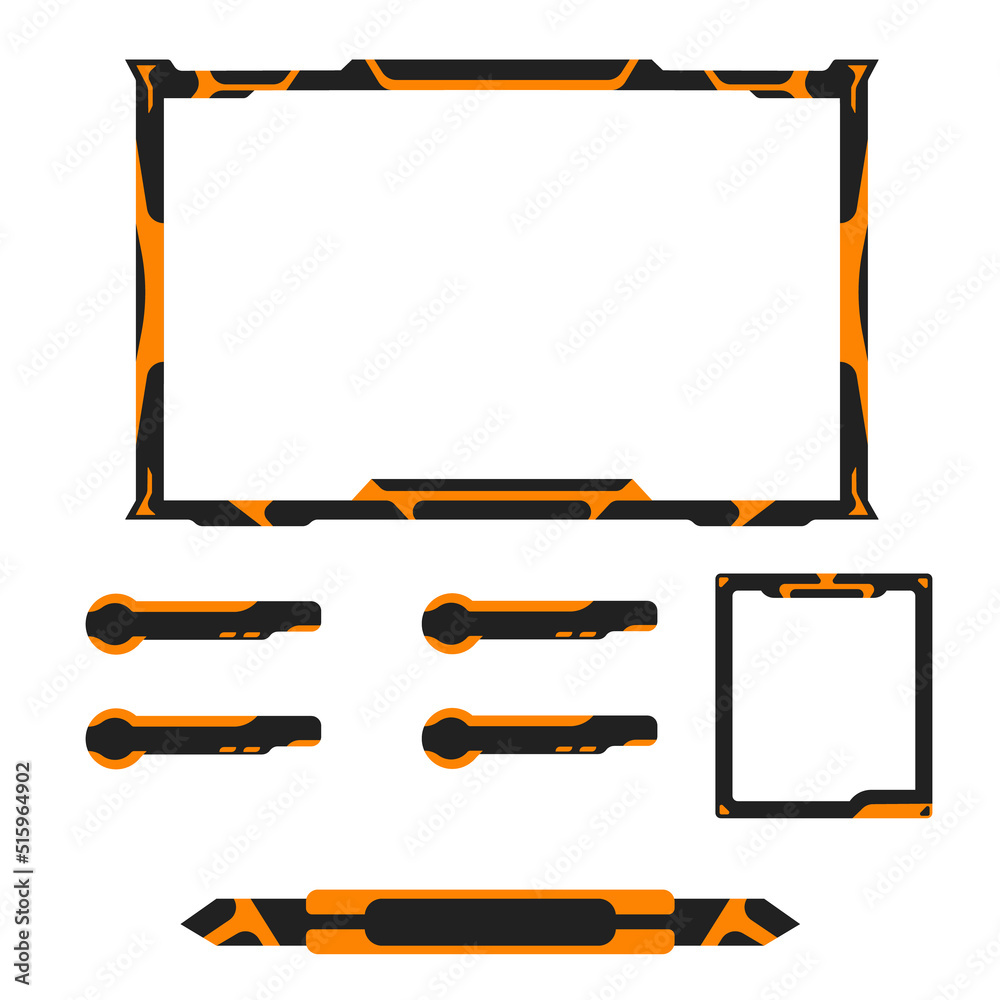 Live stream overlay border frame for gaming and streaming Stock Vector ...
