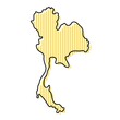 Stylized simple outline map of Thailand icon