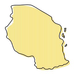 Stylized simple outline map of Tanzania icon.