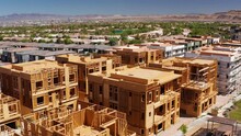 Aerial Shot Of New Condominium Construction In Affluent Las Vegas Suburb Area