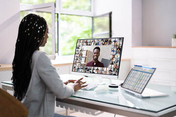 Poster - African Woman Video Conference Business Call
