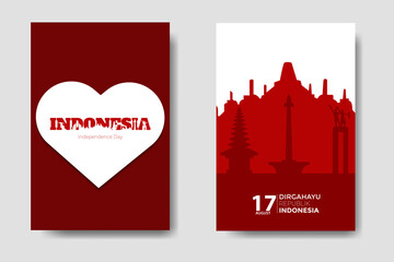 Wall Mural - Indonesia Independence Day Simple Template Bundle