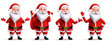 Santa claus christmas characters vector set. Santa claus in 3d realistic characters in friendly facial expression isolated in white background for xmas collection design. Vector illustration.
