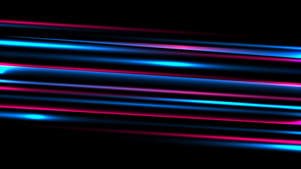 Wall Mural - abstract blue and red neon lighting speed blurred motion effect on black background