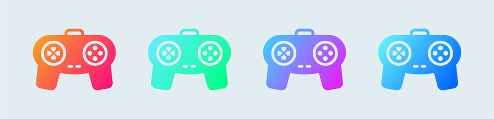 Poster - Joystick solid icon in gradient colors. Game console sign vector illustration.
