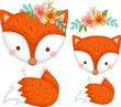 © Inkley - a vector of a cute fox with a flower wreath