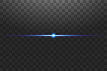 Wall Mural - shape, single line, light beam, spotlight, star. blue neon lines with light effects isolated on tran
