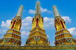 Pagodas at  Wat Paknam, Bangkok, Thailand.