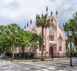 Canvas Print - Charleston Pink Church