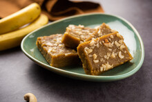 Banana Burfi Or Pakke Kele Ki Barfi Is A Delicious Indian Dessert Made During Festivals And Special Occasions