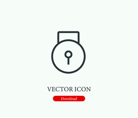 Poster - Secure vector icon. Editable stroke. Symbol in Line Art Style for Design, Presentation, Website or Mobile Apps Elements, Logo.  Security symbol illustration. Pixel vector graphics - Vector