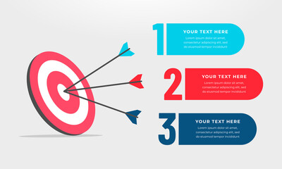Aufkleber - Goals infographic template. Business concept with 3 steps.