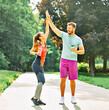 © Lumos sp - fitness woman park exercise lifestyle outdoor sport healthy couple nature active young fit training athlete