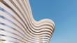 © Annuitti - 3d render futuristic architecture background white stripes of building facade