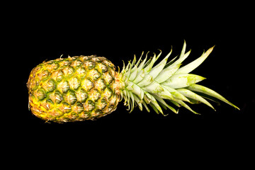 Wall Mural - pineapple lies on a black background