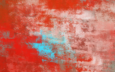 Wall Mural - red and blue abstract distressed grunge painted texture background