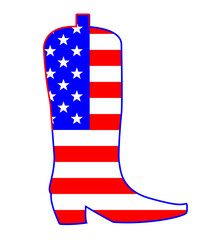 Poster - Stars And Stripes Cowboy Boot