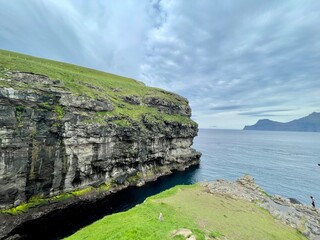 Wall Mural - cliffs of Gjogv village, Faroe Islands 