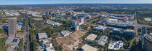 Panoramic Aerial Drone View Of Sydney Olympic Park, An Inner West Suburb Of Sydney, NSW, Australia On A Sunny Day  