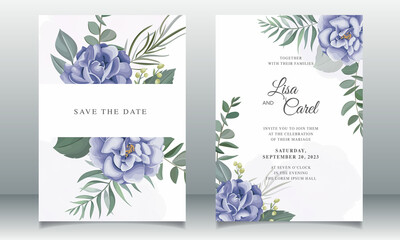 Wall Mural - Beautiful wedding invitation with floral