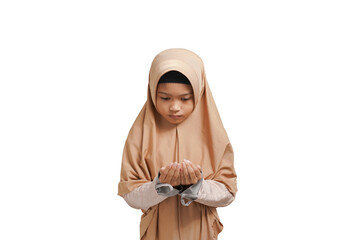 girls wearing hijabs and brown Muslim clothes