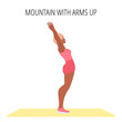 Mountain with arms up pose yoga workout