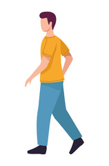 Poster - young man walking character