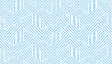 Abstract Geometric Pattern With Stripes, Lines. Seamless Vector Background. White And Blue Ornament. Simple Lattice Graphic Design