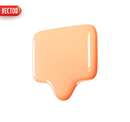 Fototapete - Notification message dialog. Realistic 3d design In plastic cartoon style. Icon isolated on white background. Vector illustration
