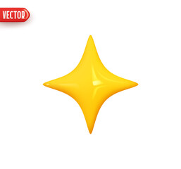 Poster - Star yellow golden colors. Realistic 3d design In plastic cartoon style. Icon isolated on white background. Vector illustration