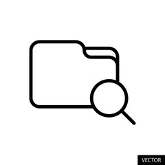 Fototapete - search file, folder vector icon in line style design for website, app, ui, isolated on white backgro